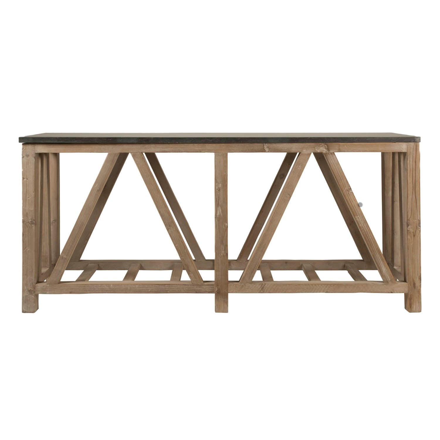 Blue Stone Console Table in Smoke Gray Pine