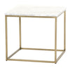 Carrera End Table in White Carrera Marble