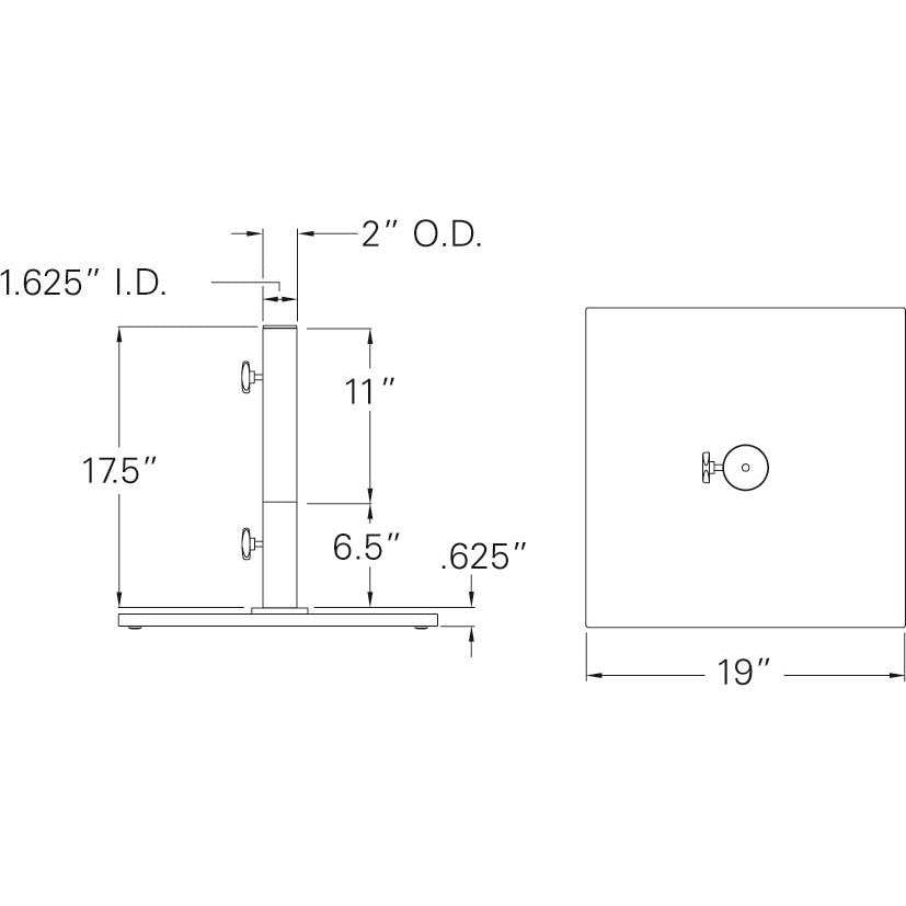 Outdoor Patio Umbrella Base 70 lb. Steel
