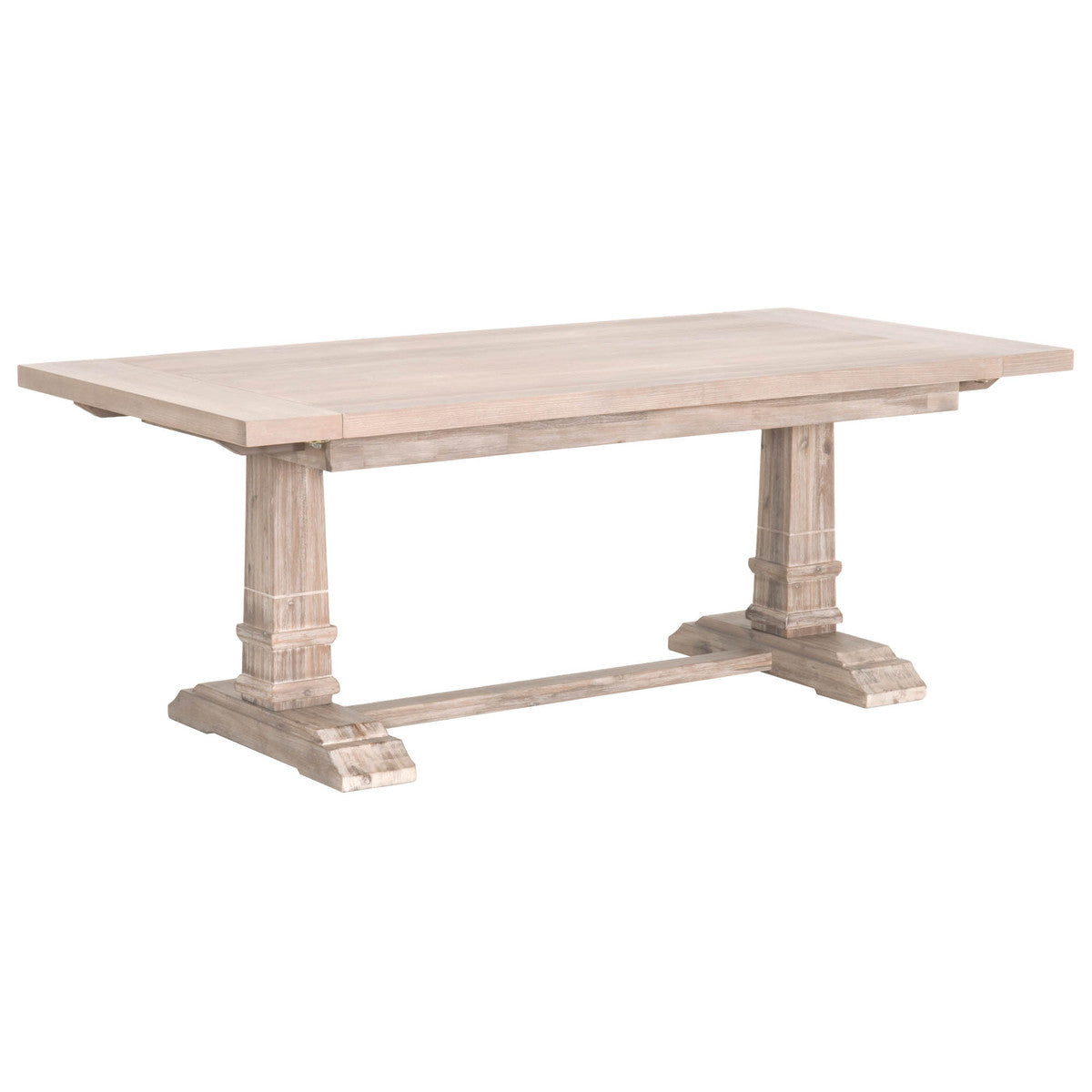 Hudson Extension (78-110&quot;) Dining Table in Wire Brushed Natural Gray