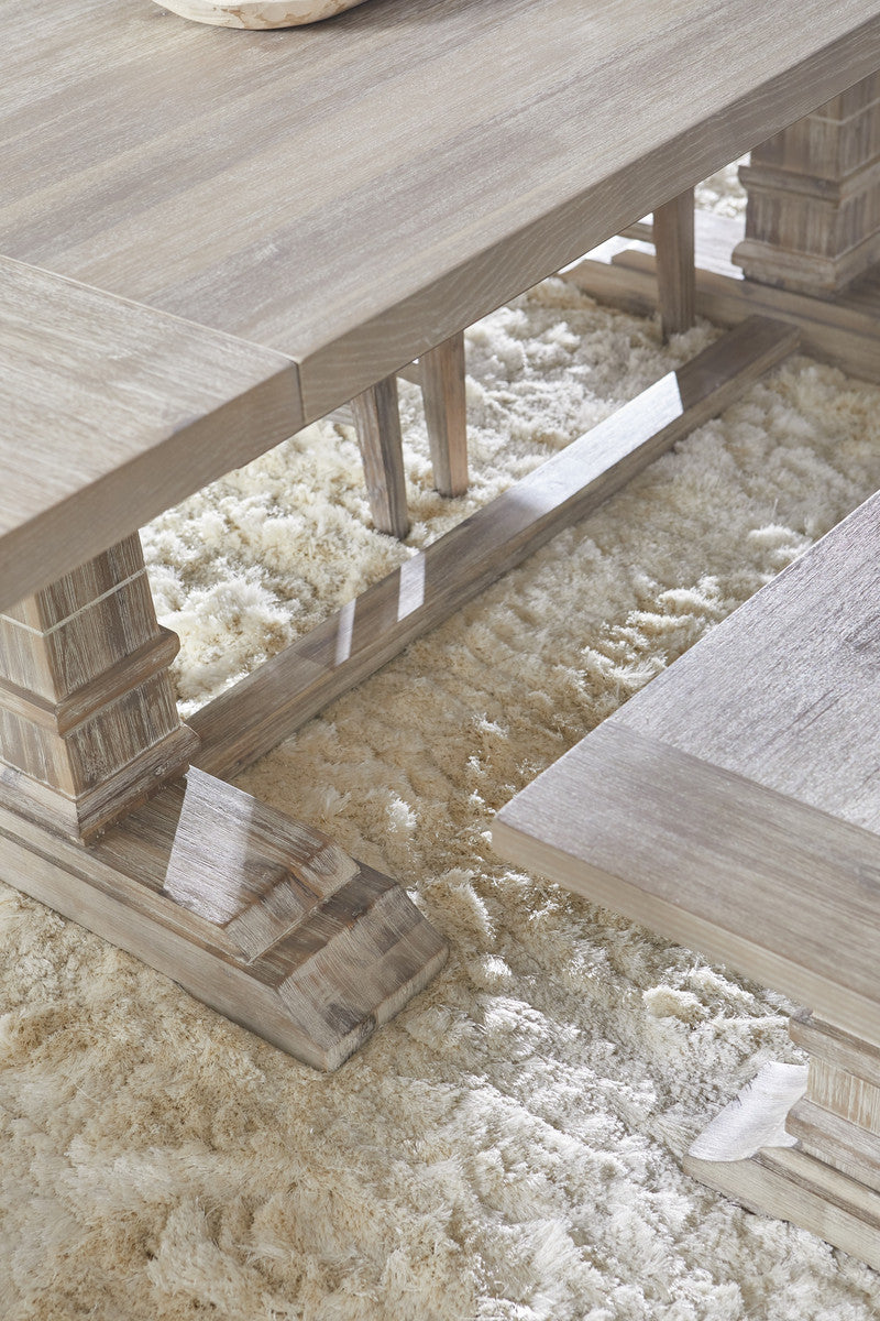 Hudson Extension (78-110&quot;) Dining Table in Wire Brushed Natural Gray