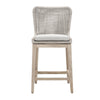 Mesh Outdoor Counter Stool in Taupe &amp; White Flat Rope