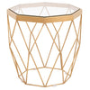 Origami End Table in Brushed Gold