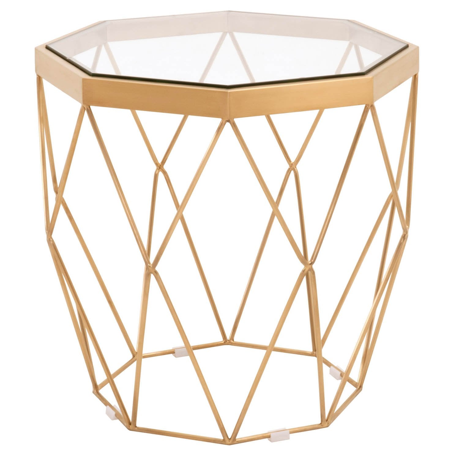 Origami End Table in Brushed Gold