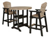 Poly Black-Driftwood Bar Height Outdoor Dining Sets