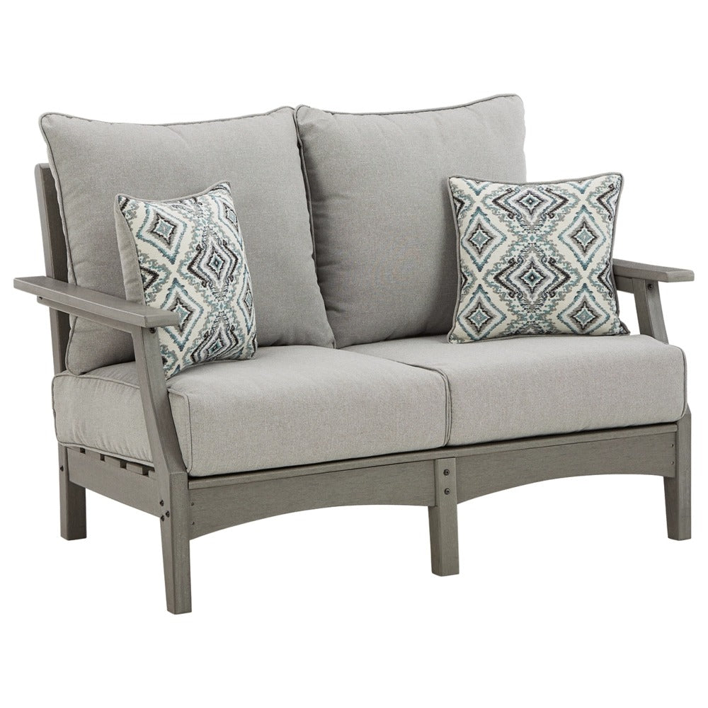 Poly Outdoor Grey Loveseat