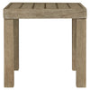 Taupe Wood Outdoor Slatted End Table