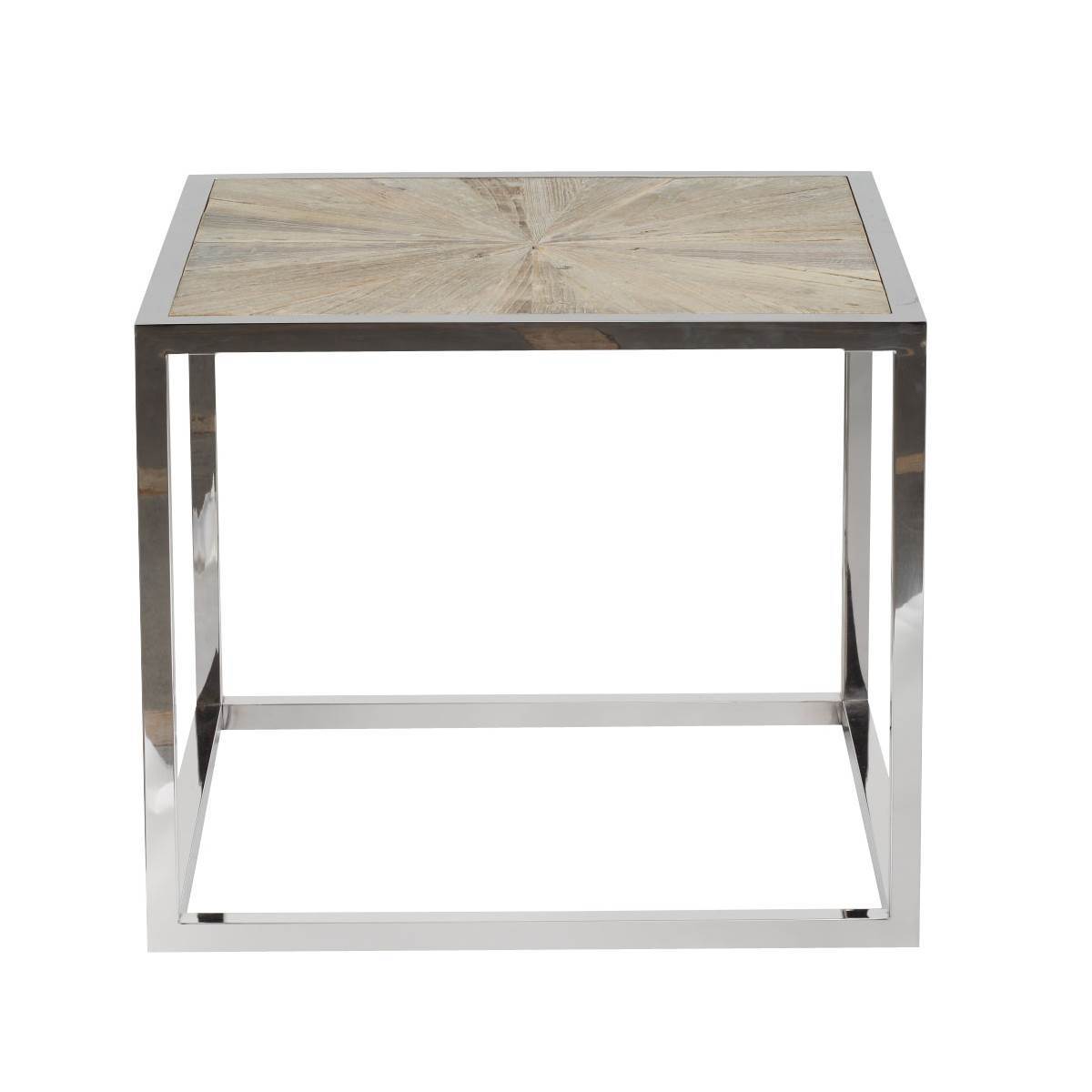 Parquet End Table in Smoke Gray Elm