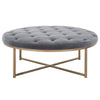Rochelle Upholstered Coffee Table in Blush Gray Velvet