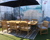 Bali Teak Extendable 70-94&quot; Rectangular 7-Piece Outdoor Dining Set with Sanur chairs