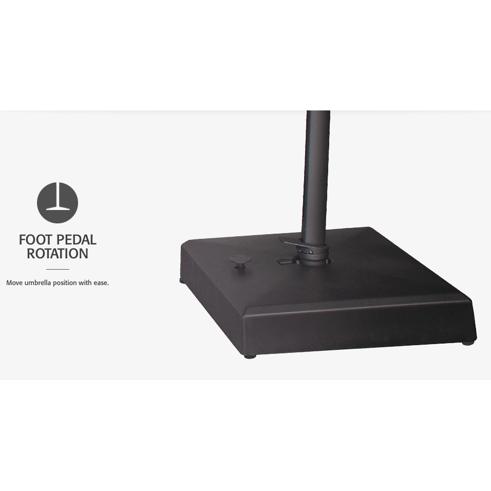 Treasure Garden 13-ft Outdoor Patio Umbrella with Lux Lighting, Octagonal Cantilever with Fixed or Rolling Base