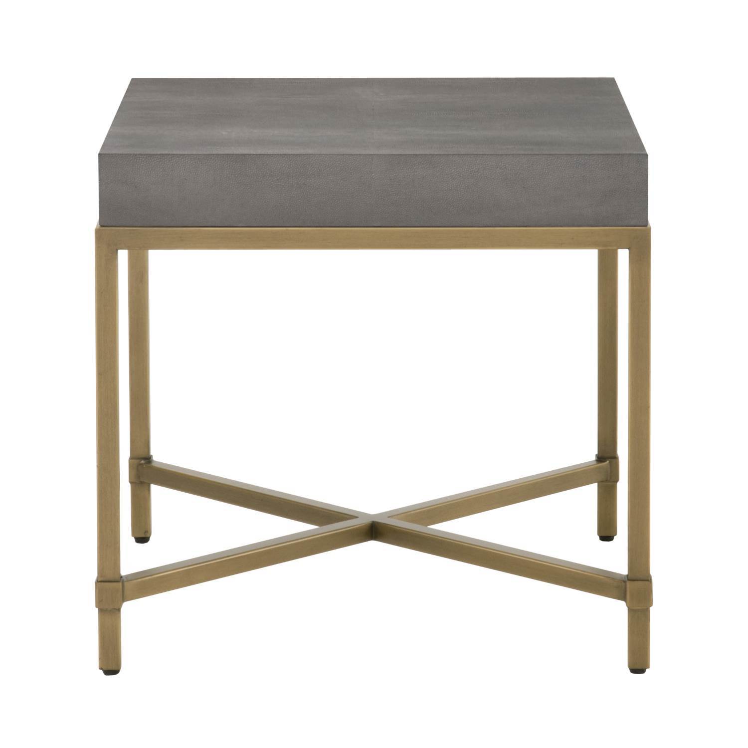 Strand Shagreen End Table in Gray Shagreen