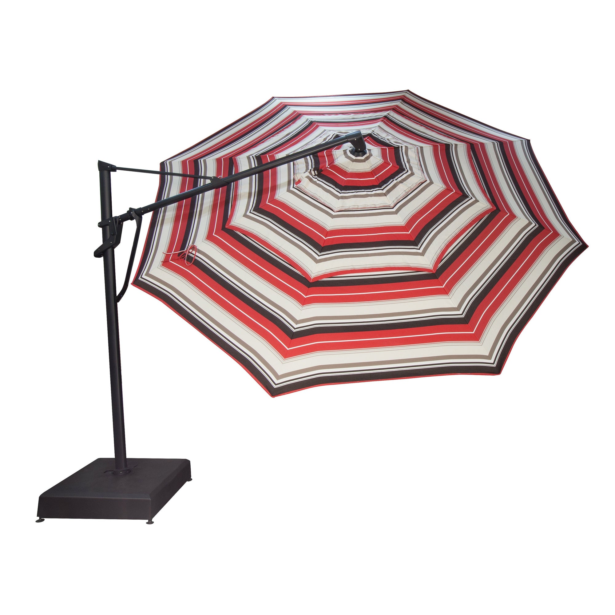 Treasure Garden 13-ft Outdoor Patio Umbrella with Lux Lighting, Octagonal Cantilever with Fixed or Rolling Base