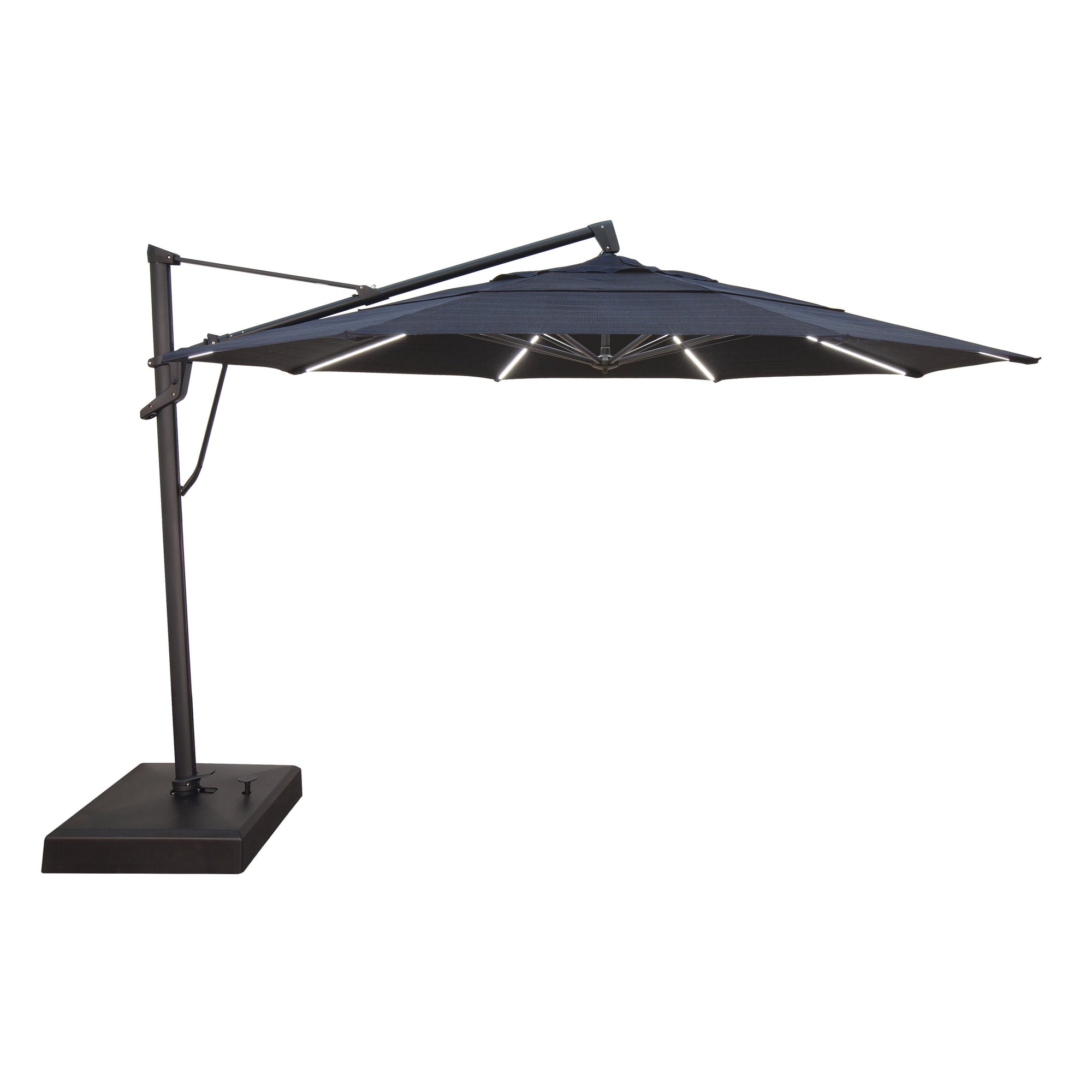 Treasure Garden 13-ft Outdoor Patio Umbrella with Lux Lighting, Octagonal Cantilever with Fixed or Rolling Base