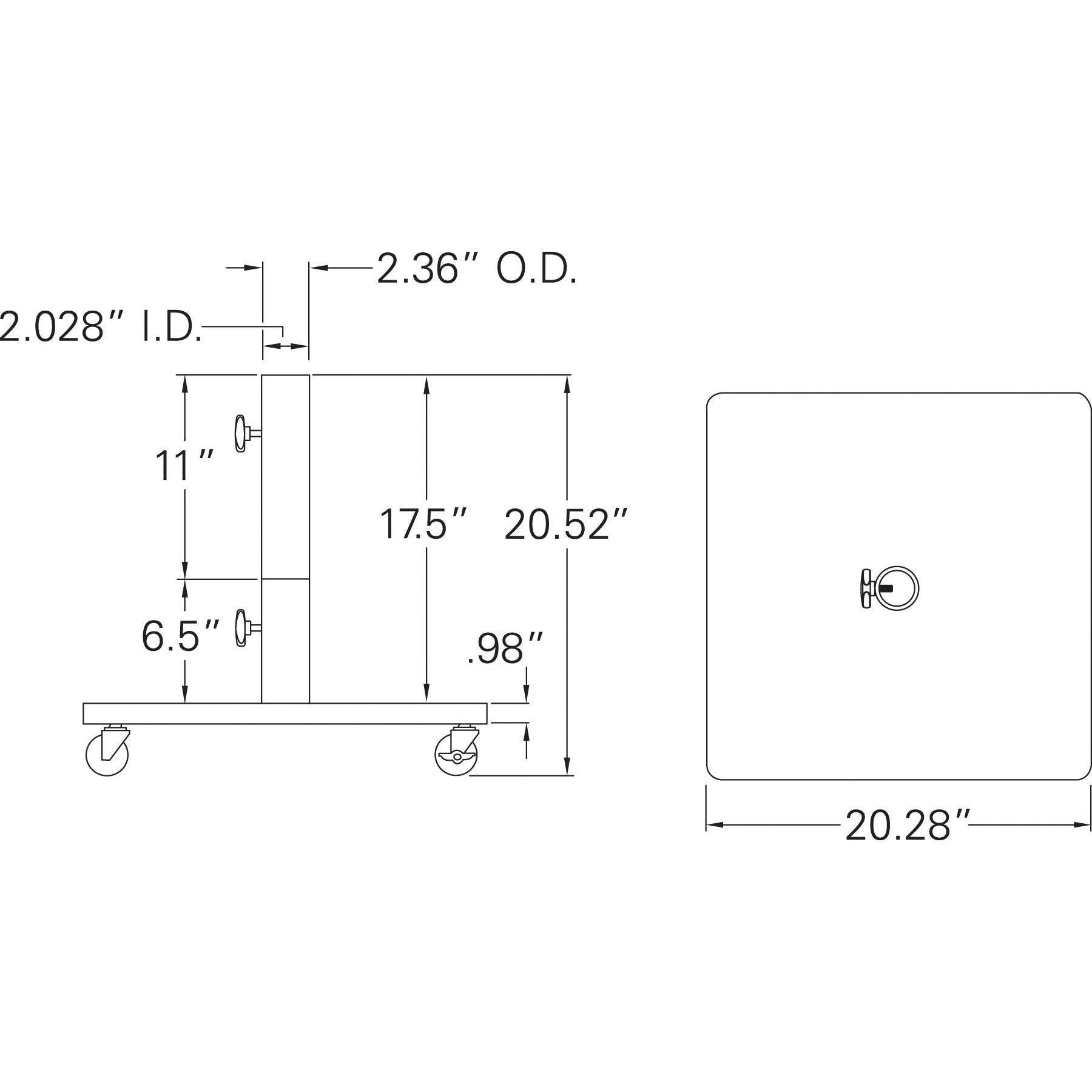 Outdoor Patio Umbrella Base with Casters 120 lb. Steel