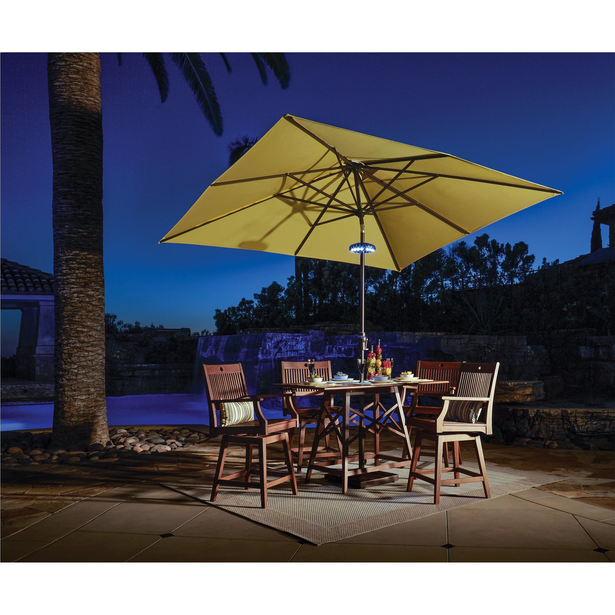Treasure Garden 8x10 ft Outdoor Patio Umbrella (Rectangular, High-Performance, Auto-Tilt)