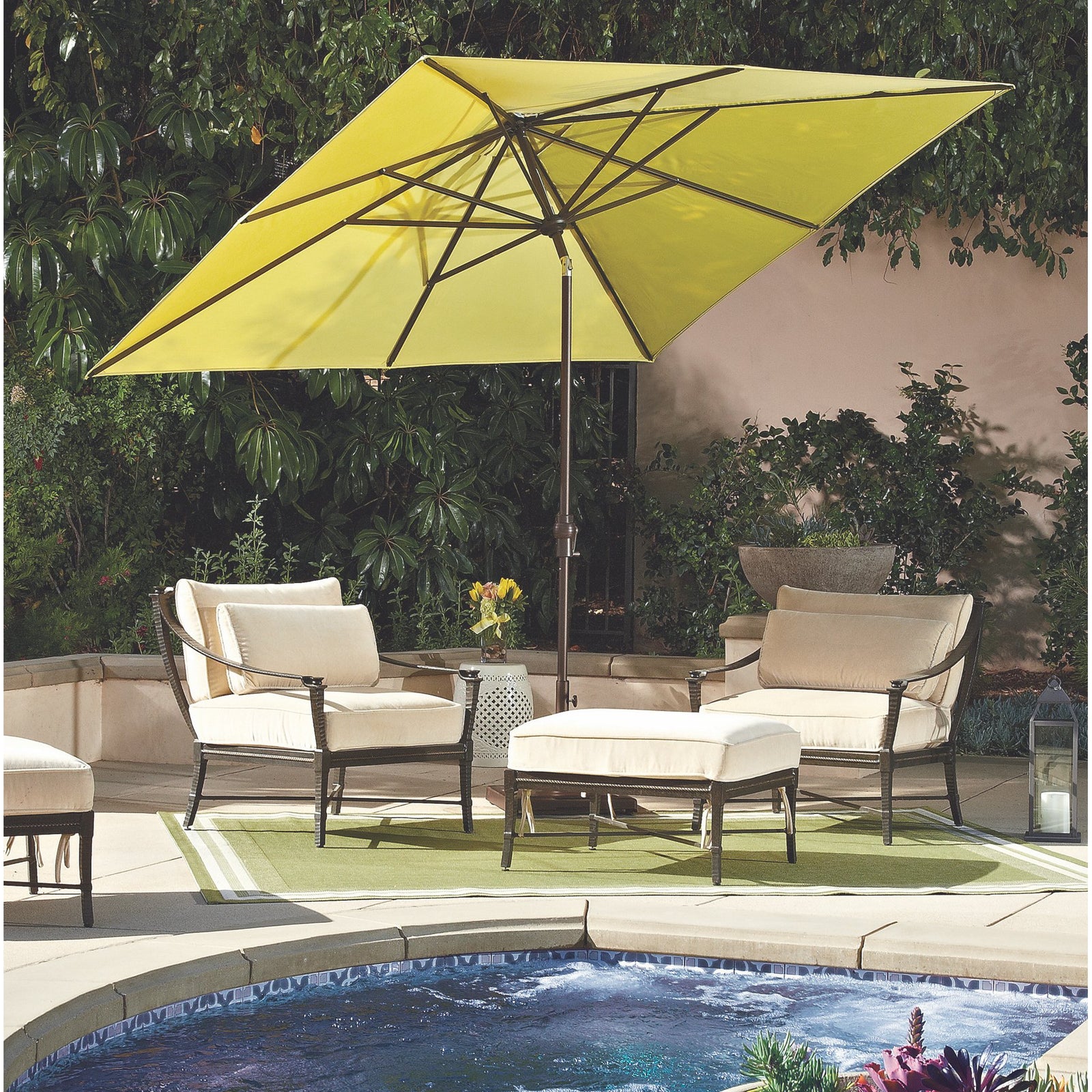 Treasure Garden 8x10 ft Outdoor Patio Umbrella (Rectangular, High-Performance, Auto-Tilt)