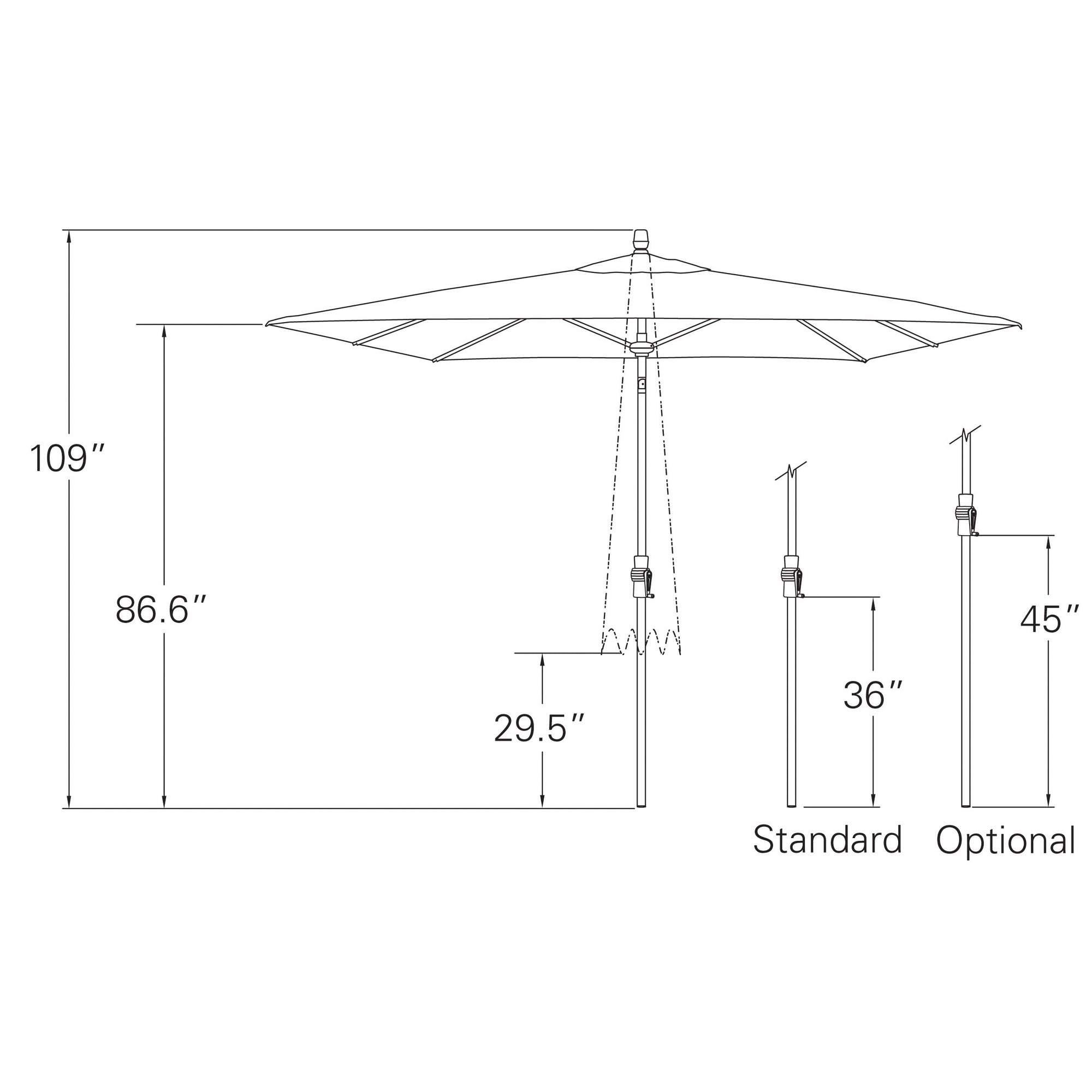 Treasure Garden 8x10 ft Outdoor Patio Umbrella (Rectangular, High-Performance, Auto-Tilt)