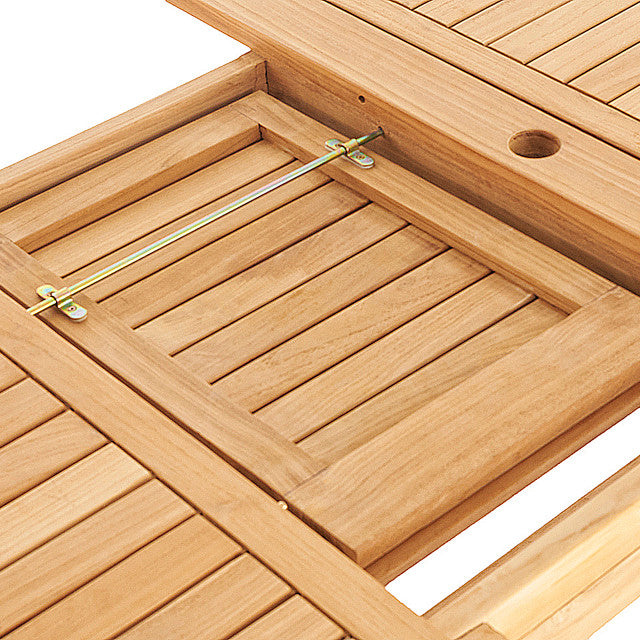 Teak Banquet 9pc Outdoor Dining Set (Teak Extendable Table 88-118&quot; with 8 Teak Tista Armchairs +FREE Cushions +FREE Umbrella +FREE Cover)