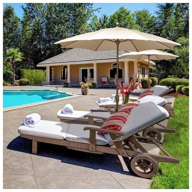 9-Foot Outdoor Patio Umbrella -Hexagonal Basic Push-Tilt