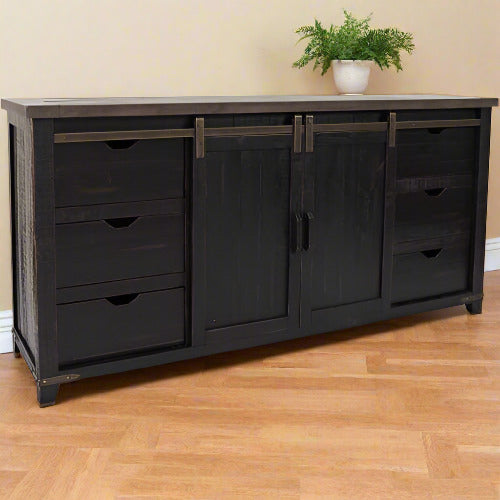 Loft 70" Black Barn Door Server