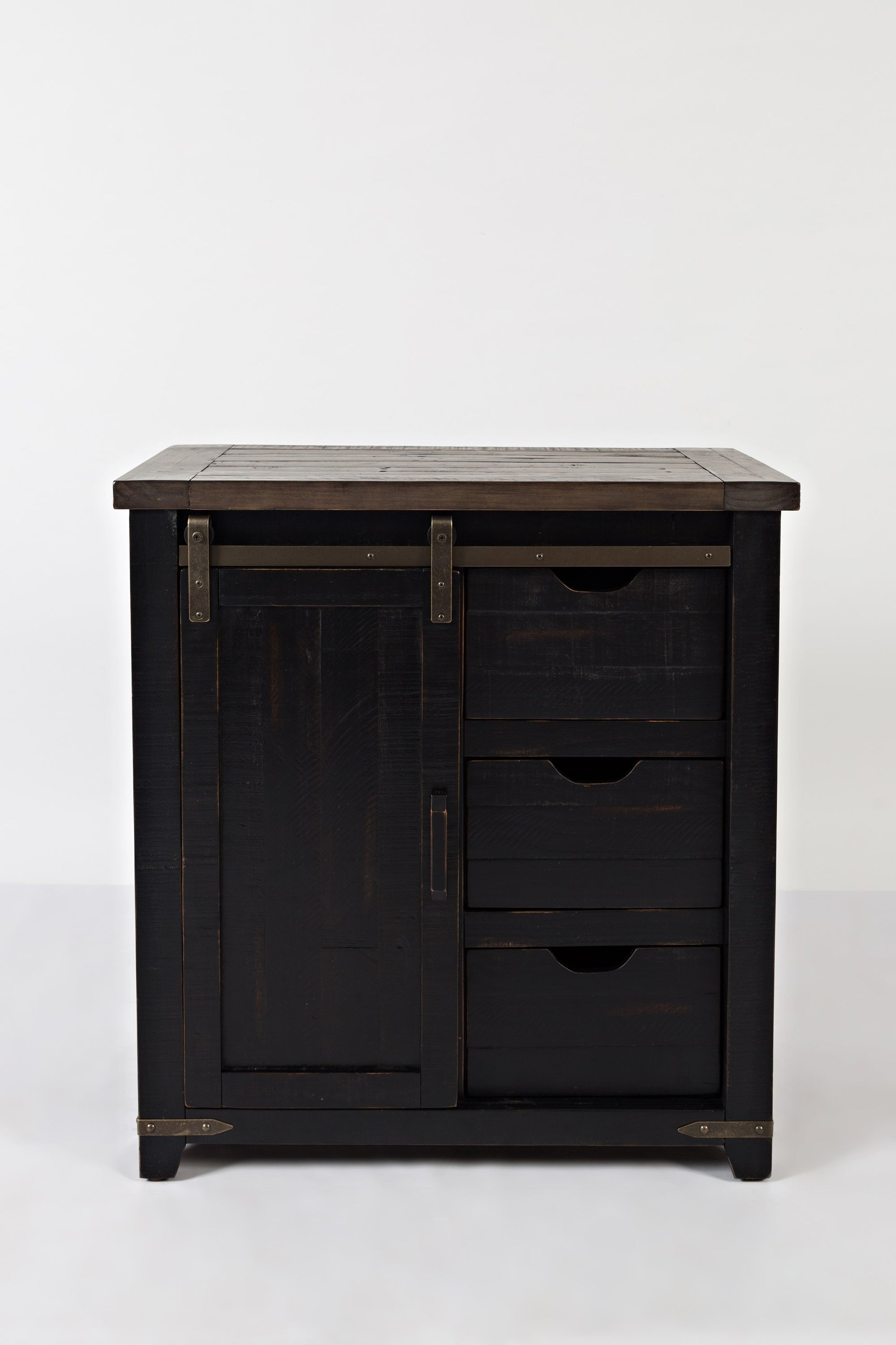 Loft 32&quot; Barn Door Storage Cabinet in Vintage  black