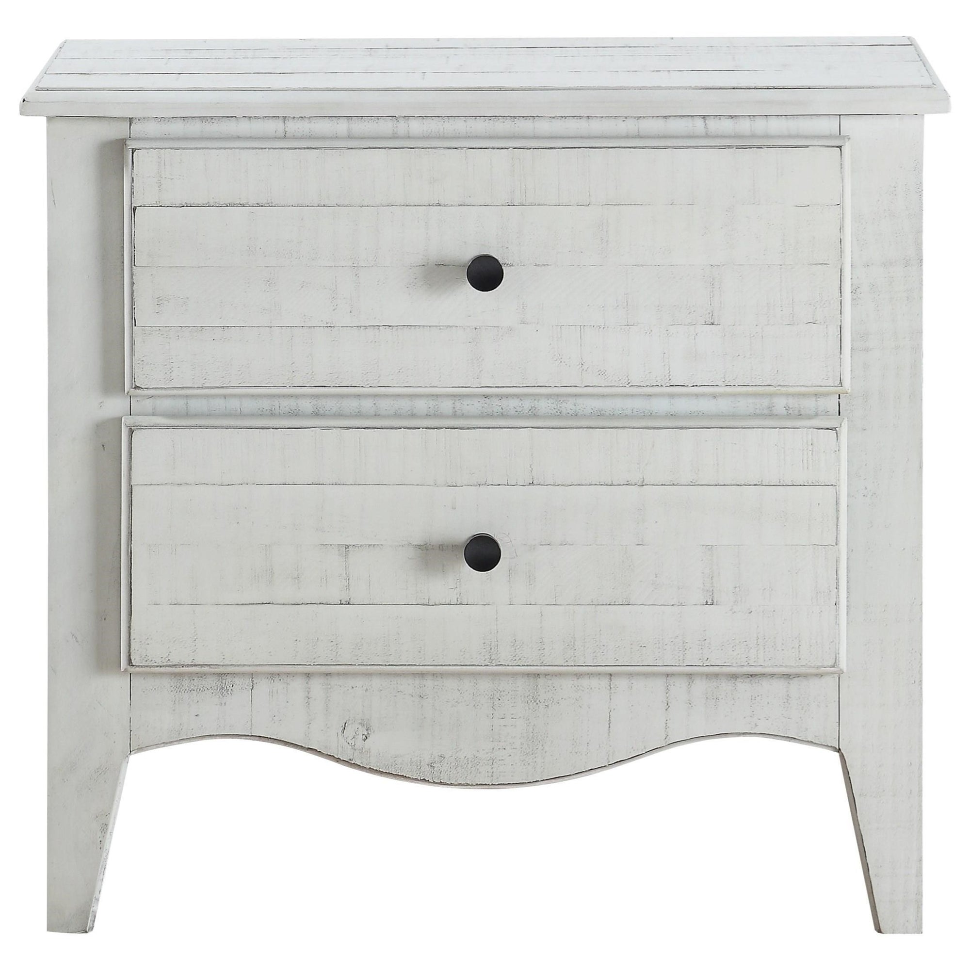 Cottage White 2 Drawer Nightstand