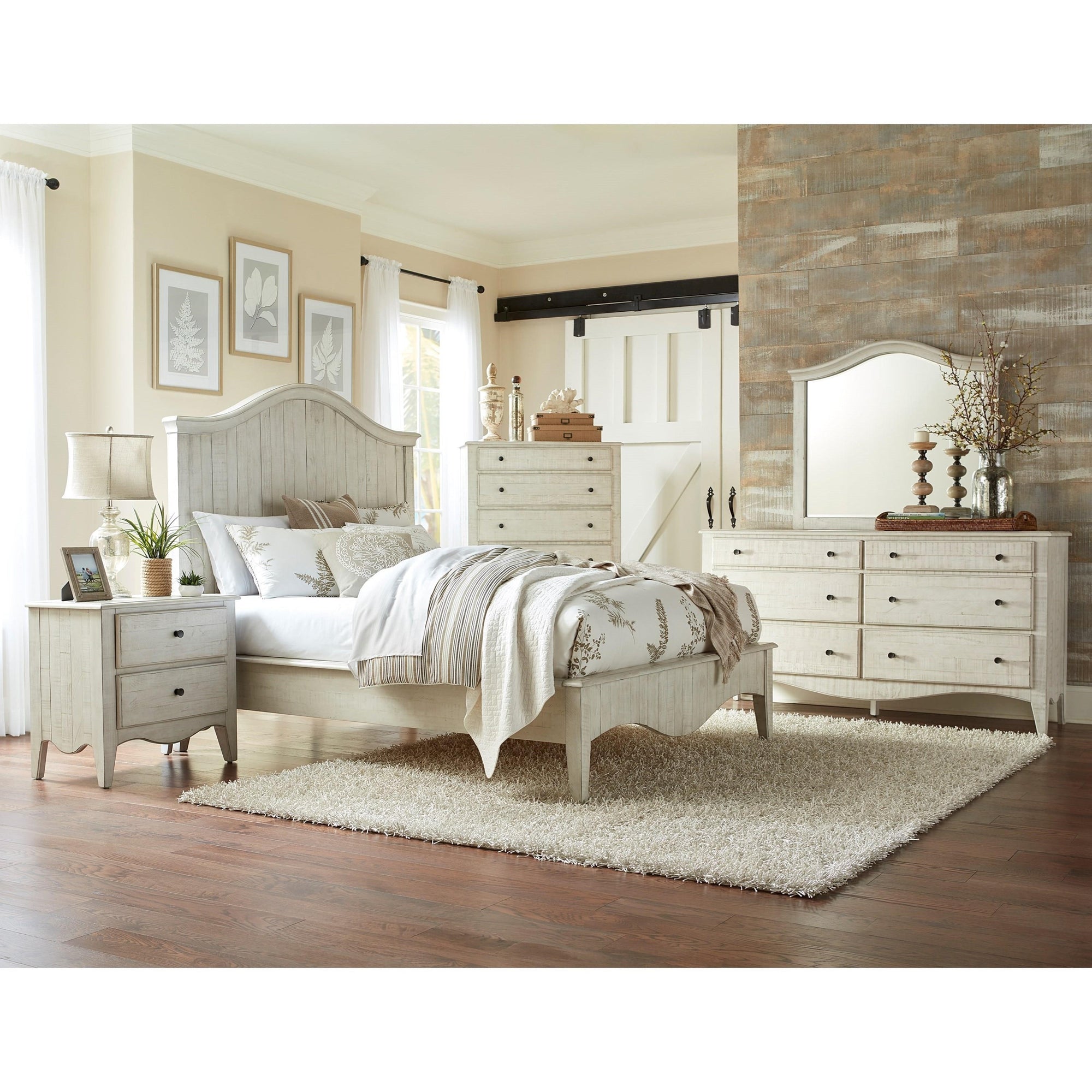 Cottage White Queen Bed Solid Pine