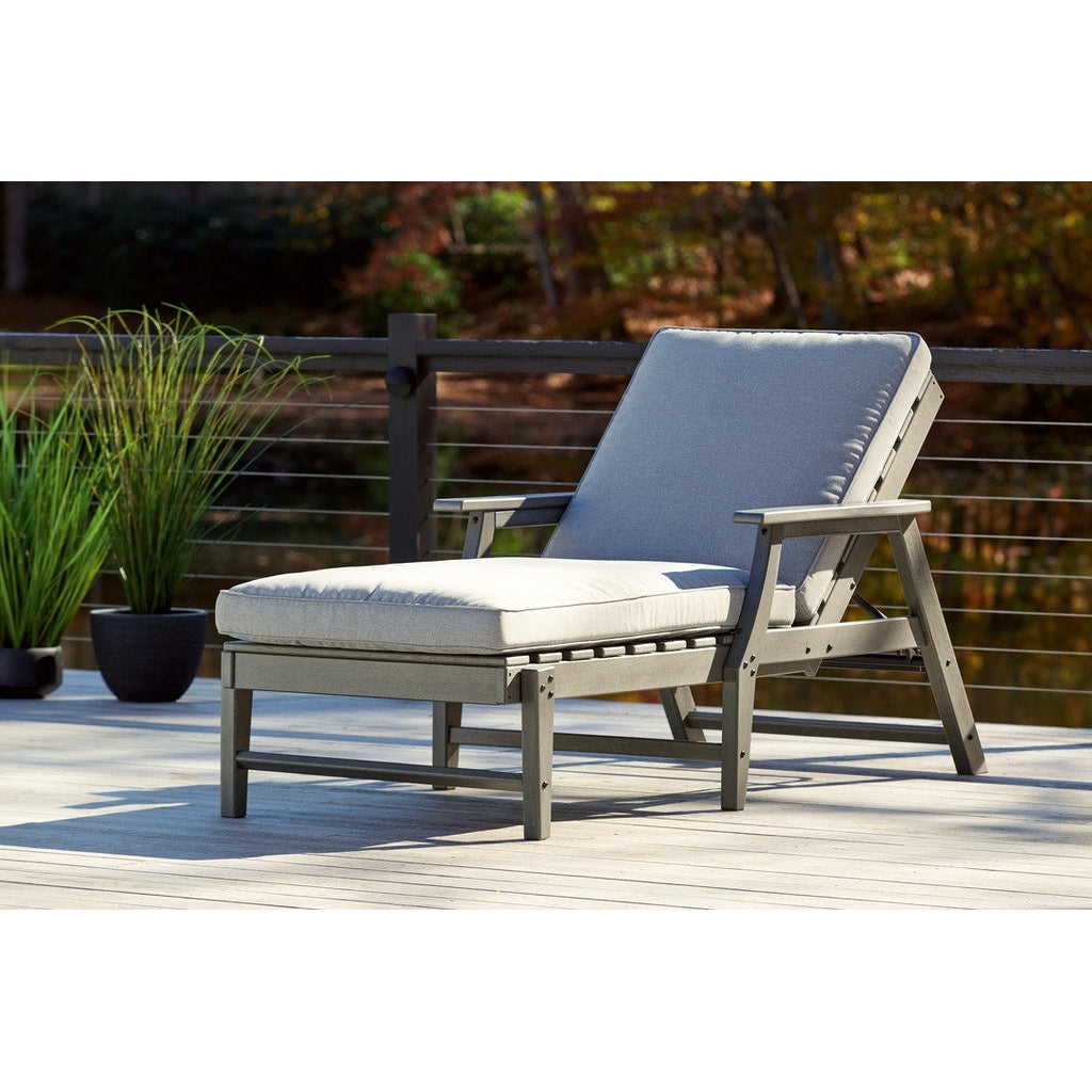 Poly Grey Outdoor Pool Chaise with Cushion