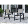 Poly Lattice  2-Tone Black/Driftwood-Taupe 7pc Outdoor 72&quot; Dining Set