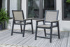 Poly Lattice  2-Tone Black/Driftwood-Taupe 7pc Outdoor Dining Set