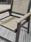 Poly Black Driftwood Lattice Outdoor Arm/Dining  Chair