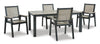 Poly Lattice  2-Tone Black/Driftwood-Taupe 7pc Outdoor Dining Set