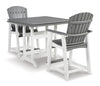Poly Outdoor Grey &amp; White Two Tone 42&quot; Square Counter Height 5pc Dining Set