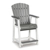 Poly Grey &amp; White Two Tone Outdoor Counter Height Arm/Dining Chair