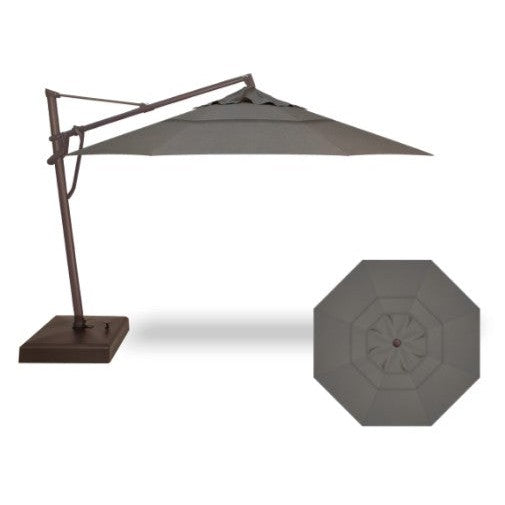 Treasure Garden 13-ft Outdoor Patio Umbrella with Lux Lighting, Octagonal Cantilever with Fixed or Rolling Base